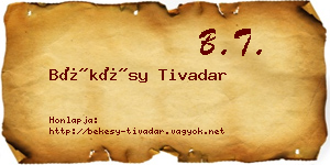 Békésy Tivadar névjegykártya