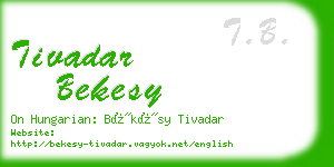 tivadar bekesy business card